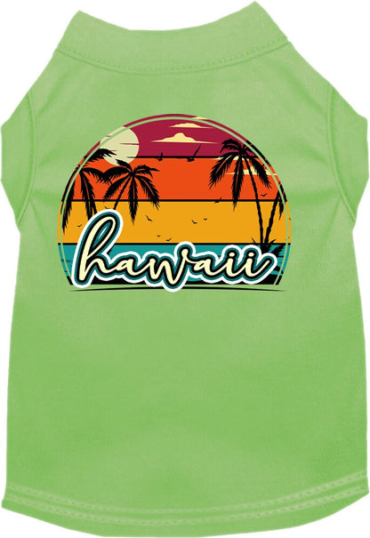 Pet Dog & Cat Screen Printed Shirt for Small to Medium Pets (Sizes XS-XL), "Hawaii Retro Beach Sunset"