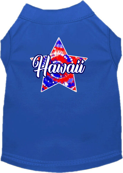 Pet Dog & Cat Screen Printed Shirt for Small to Medium Pets (Sizes XS-XL), "Hawaii Patriotic Tie Dye"