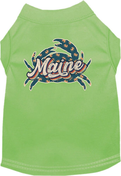 Pet Dog & Cat Screen Printed Shirt for Medium to Large Pets (Sizes 2XL-6XL), "Maine Retro Crabs"