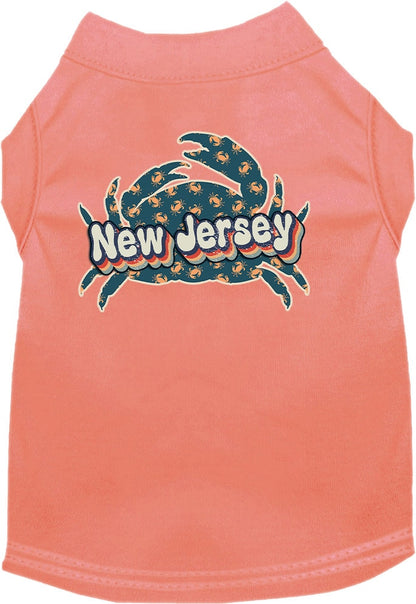 Pet Dog & Cat Screen Printed Shirt for Small to Medium Pets (Sizes XS-XL), "New Jersey Retro Crabs"