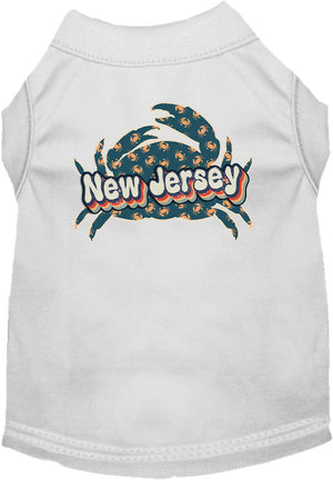 Pet Dog & Cat Screen Printed Shirt for Small to Medium Pets (Sizes XS-XL), "New Jersey Retro Crabs"