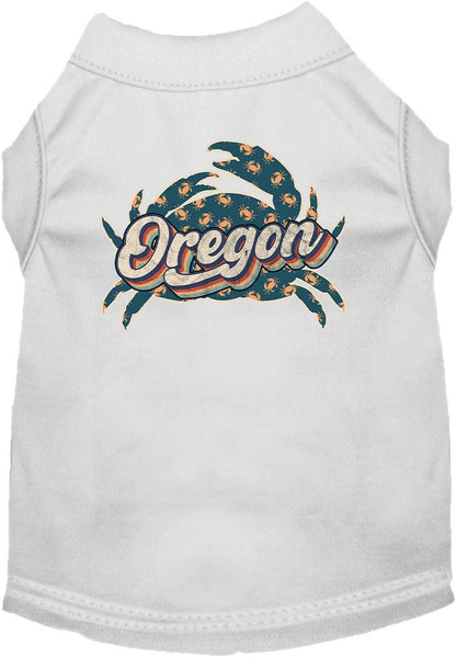 Pet Dog & Cat Screen Printed Shirt for Small to Medium Pets (Sizes XS-XL), "Oregon Retro Crabs"