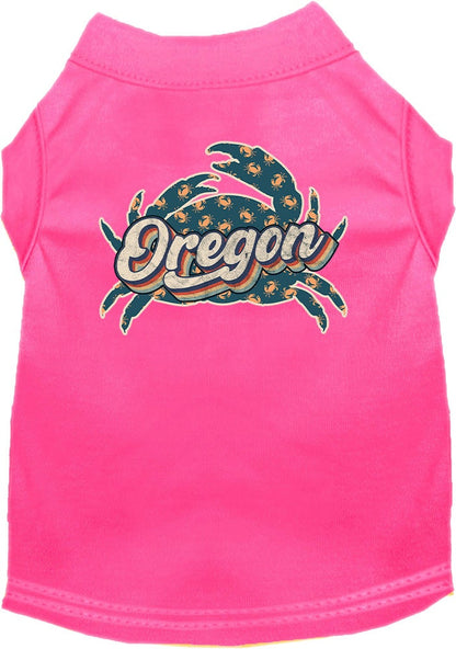 Pet Dog & Cat Screen Printed Shirt for Small to Medium Pets (Sizes XS-XL), "Oregon Retro Crabs"