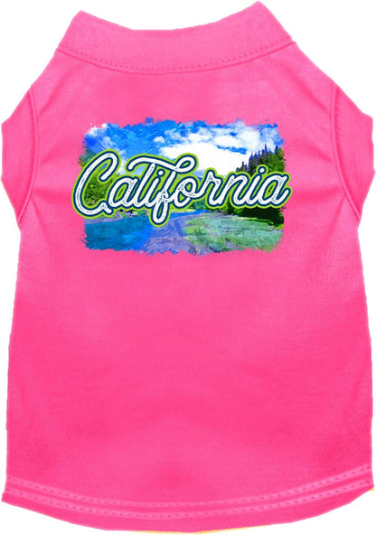 Pet Dog & Cat Screen Printed Shirt for Small to Medium Pets (Sizes XS-XL), "California Summer"