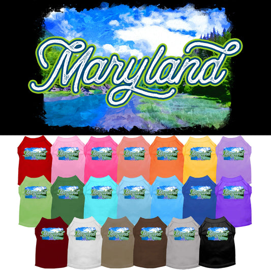 Pet Dog & Cat Screen Printed Shirt for Medium to Large Pets (Sizes 2XL-6XL), &quot;Maryland Summer&quot;