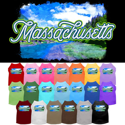 Pet Dog & Cat Screen Printed Shirt for Medium to Large Pets (Sizes 2XL-6XL), &quot;Massachusetts Summer&quot;