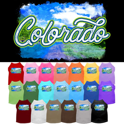 Pet Dog & Cat Screen Printed Shirt for Small to Medium Pets (Sizes XS-XL), &quot;Colorado Summer&quot;