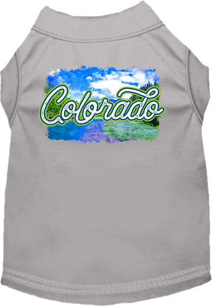 Pet Dog & Cat Screen Printed Shirt for Small to Medium Pets (Sizes XS-XL), "Colorado Summer"