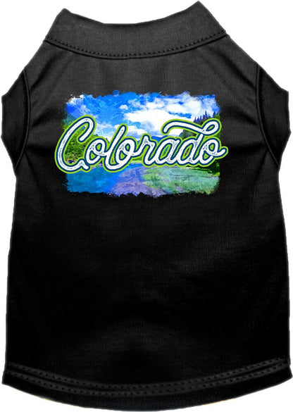 Pet Dog & Cat Screen Printed Shirt for Medium to Large Pets (Sizes 2XL-6XL), "Colorado Summer"