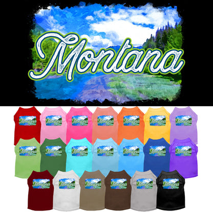 Pet Dog & Cat Screen Printed Shirt for Medium to Large Pets (Sizes 2XL-6XL), &quot;Montana Summer&quot;