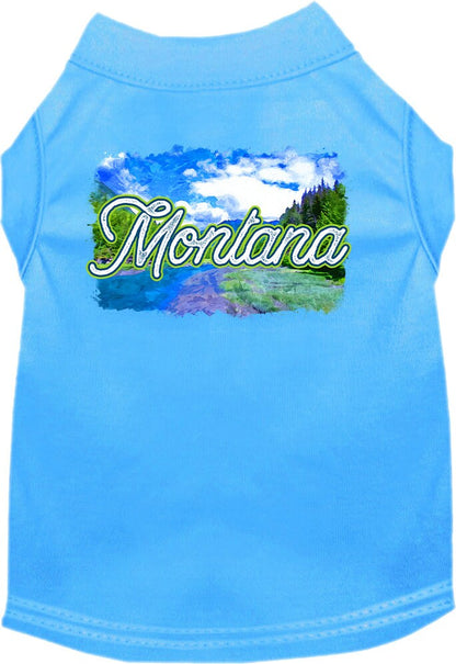 Pet Dog & Cat Screen Printed Shirt for Small to Medium Pets (Sizes XS-XL), "Montana Summer"