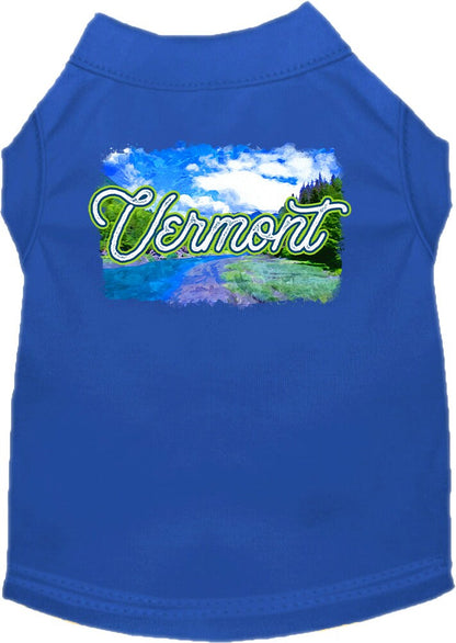 Pet Dog & Cat Screen Printed Shirt for Small to Medium Pets (Sizes XS-XL), "Vermont Summer"