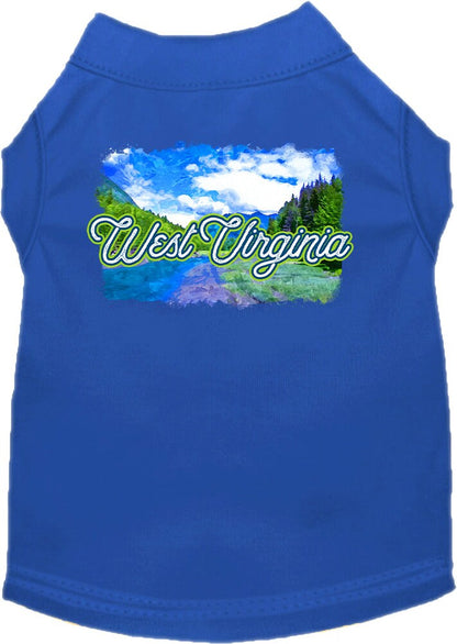 Pet Dog & Cat Screen Printed Shirt for Small to Medium Pets (Sizes XS-XL), "West Virginia Summer"