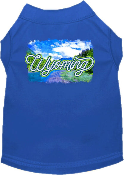 Pet Dog & Cat Screen Printed Shirt for Medium to Large Pets (Sizes 2XL-6XL), "Wyoming Summer"