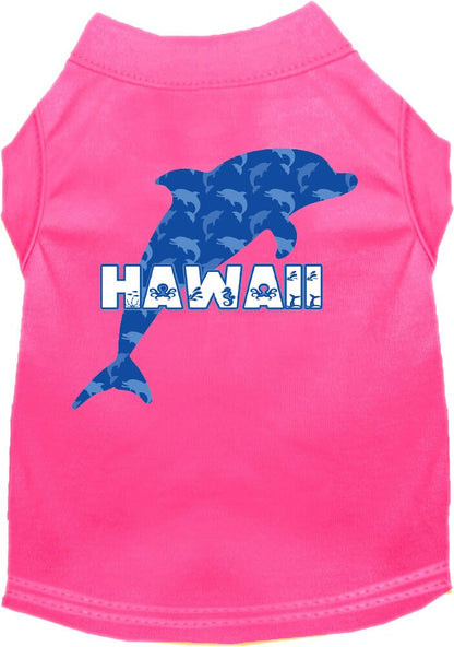 Pet Dog & Cat Screen Printed Shirt for Small to Medium Pets (Sizes XS-XL), "Hawaii Blue Dolphins"