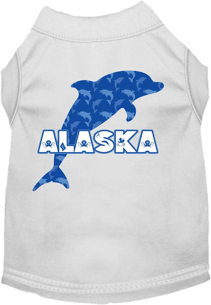 Pet Dog & Cat Screen Printed Shirt for Small to Medium Pets (Sizes XS-XL), "Alaska Blue Dolphins"