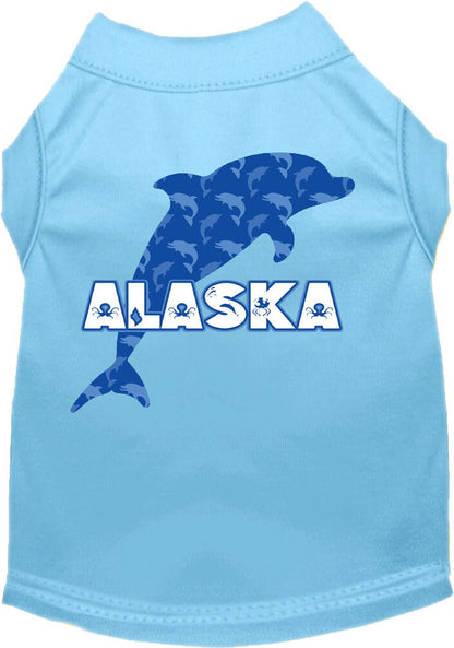 Pet Dog & Cat Screen Printed Shirt for Medium to Large Pets (Sizes 2XL-6XL), "Alaska Blue Dolphins"