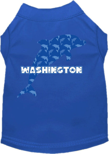 Pet Dog & Cat Screen Printed Shirt for Small to Medium Pets (Sizes XS-XL), "Washington Blue Dolphins"