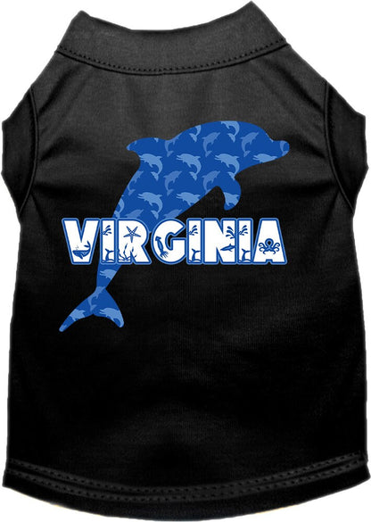 Pet Dog & Cat Screen Printed Shirt for Small to Medium Pets (Sizes XS-XL), "Virginia Blue Dolphins"