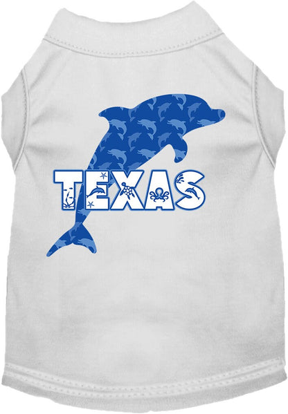 Pet Dog & Cat Screen Printed Shirt for Small to Medium Pets (Sizes XS-XL), "Texas Blue Dolphins"