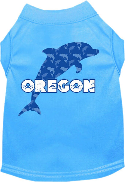 Pet Dog & Cat Screen Printed Shirt for Medium to Large Pets (Sizes 2XL-6XL), "Oregon Blue Dolphins"