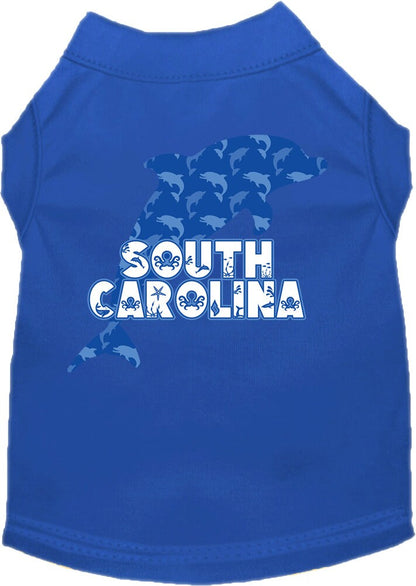 Pet Dog & Cat Screen Printed Shirt for Small to Medium Pets (Sizes XS-XL), "South Carolina Blue Dolphins"