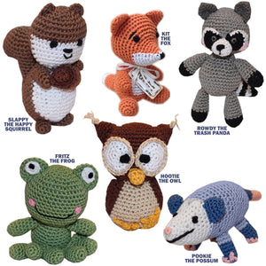 Knit Knacks Organic Cotton Pet& Dog Toys, "Woodland Friends Group" (Choose from 6 options!)