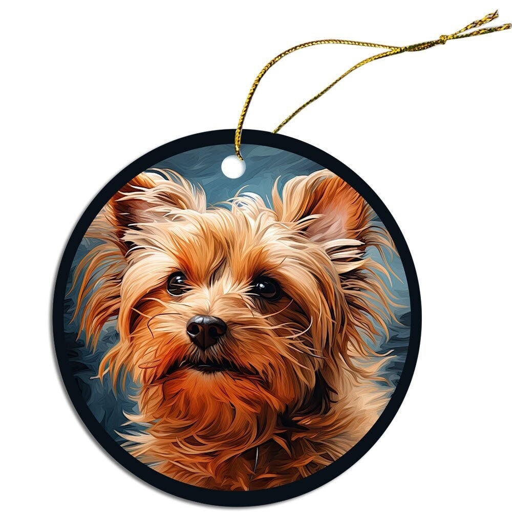 Dog Breed Specific Round Christmas Ornament, "Pomapoo"