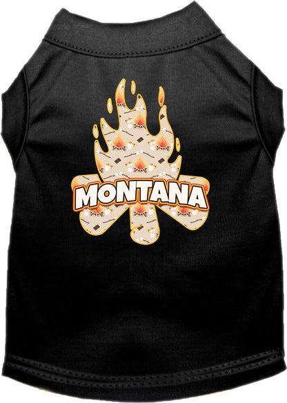 Pet Dog & Cat Screen Printed Shirt for Small to Medium Pets (Sizes XS-XL), "Montana Around The Campfire"