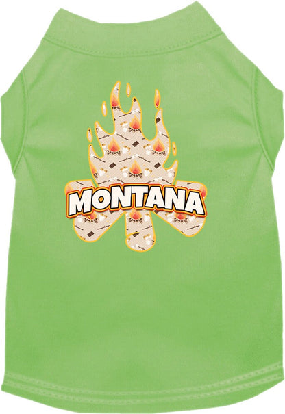 Pet Dog & Cat Screen Printed Shirt for Medium to Large Pets (Sizes 2XL-6XL), "Montana Around The Campfire"