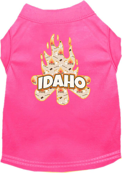 Pet Dog & Cat Screen Printed Shirt for Medium to Large Pets (Sizes 2XL-6XL), "Idaho Around The Campfire"