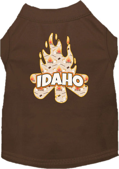 Pet Dog & Cat Screen Printed Shirt for Medium to Large Pets (Sizes 2XL-6XL), "Idaho Around The Campfire"