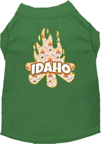 Pet Dog & Cat Screen Printed Shirt for Medium to Large Pets (Sizes 2XL-6XL), "Idaho Around The Campfire"