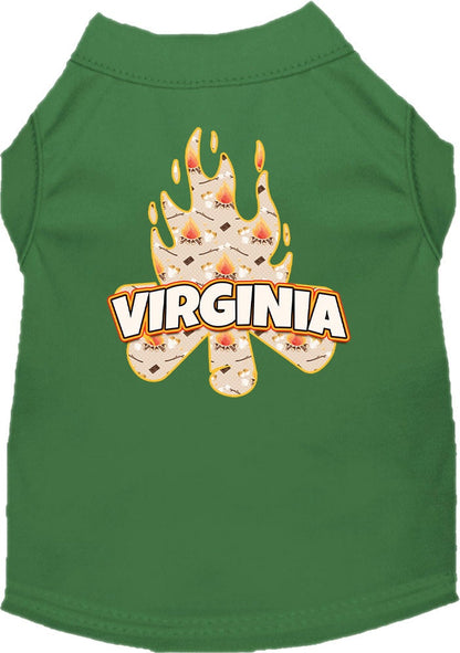 Pet Dog & Cat Screen Printed Shirt for Small to Medium Pets (Sizes XS-XL), "Virginia Around The Campfire"