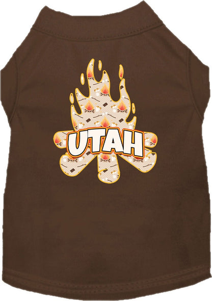 Pet Dog & Cat Screen Printed Shirt for Small to Medium Pets (Sizes XS-XL), "Utah Around The Campfire"