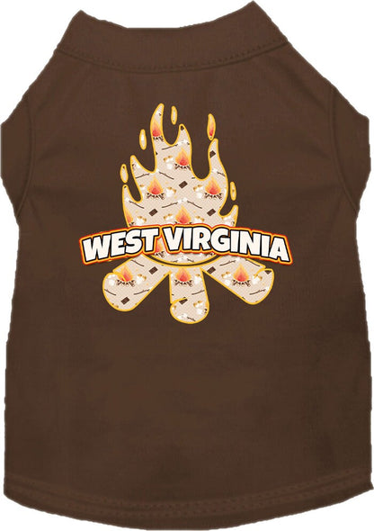 Pet Dog & Cat Screen Printed Shirt for Small to Medium Pets (Sizes XS-XL), "West Virginia Around The Campfire"