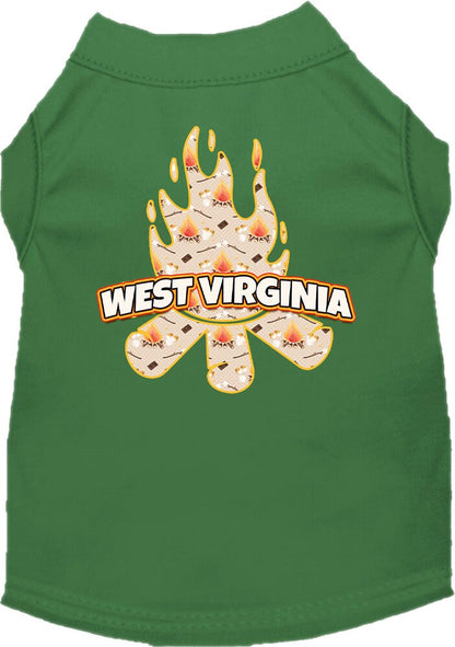 Pet Dog & Cat Screen Printed Shirt for Small to Medium Pets (Sizes XS-XL), "West Virginia Around The Campfire"