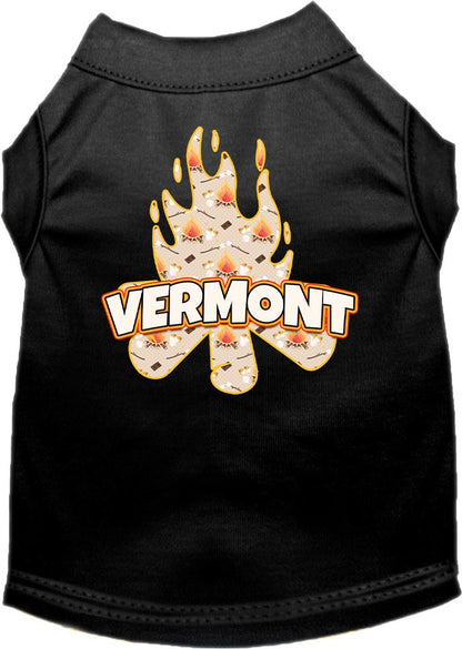 Pet Dog & Cat Screen Printed Shirt for Medium to Large Pets (Sizes 2XL-6XL), "Vermont Around The Campfire"