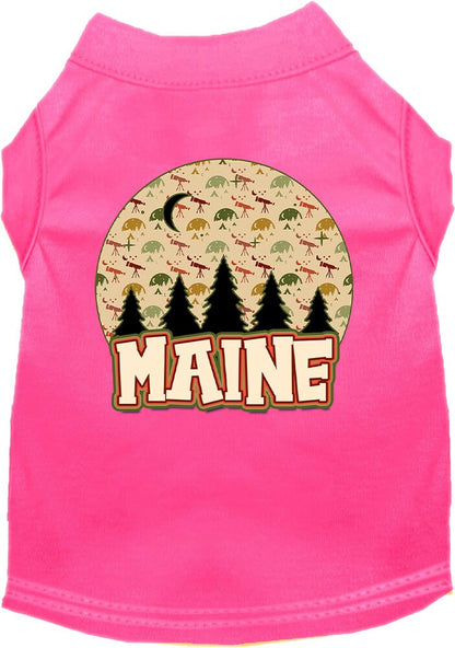 Pet Dog & Cat Screen Printed Shirt for Small to Medium Pets (Sizes XS-XL), "Maine Under The Stars"