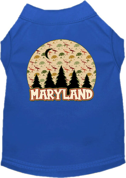 Pet Dog & Cat Screen Printed Shirt for Medium to Large Pets (Sizes 2XL-6XL), "Maryland Under The Stars"