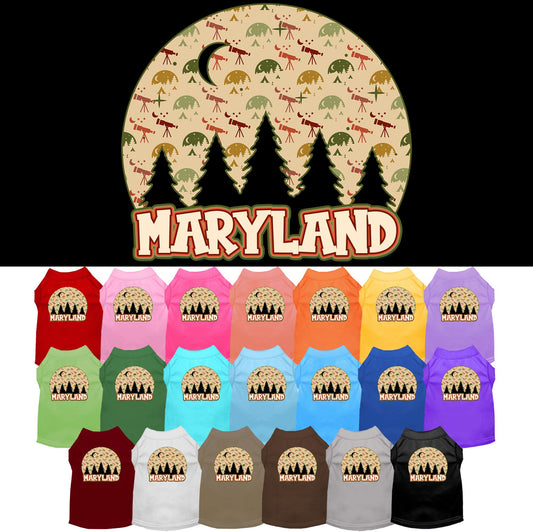 Pet Dog & Cat Screen Printed Shirt for Medium to Large Pets (Sizes 2XL-6XL), &quot;Maryland Under The Stars&quot;