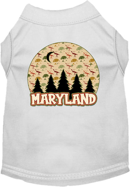 Pet Dog & Cat Screen Printed Shirt for Small to Medium Pets (Sizes XS-XL), "Maryland Under The Stars"