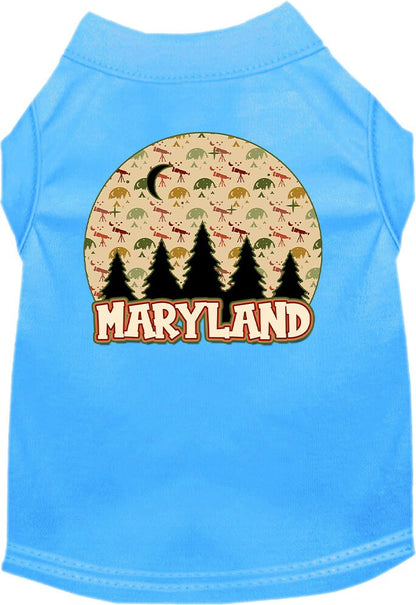 Pet Dog & Cat Screen Printed Shirt for Small to Medium Pets (Sizes XS-XL), "Maryland Under The Stars"