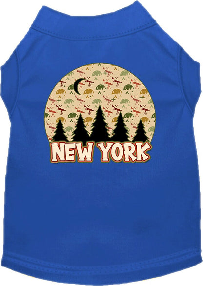 Pet Dog & Cat Screen Printed Shirt for Small to Medium Pets (Sizes XS-XL), "New York Under The Stars"