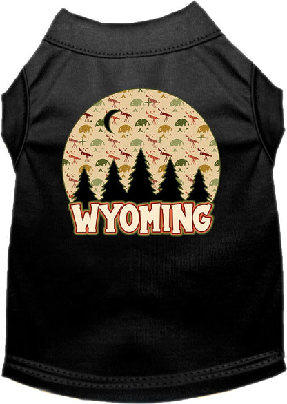 Pet Dog & Cat Screen Printed Shirt for Small to Medium Pets (Sizes XS-XL), "Wyoming Under The Stars"