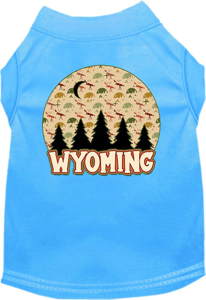 Pet Dog & Cat Screen Printed Shirt for Small to Medium Pets (Sizes XS-XL), "Wyoming Under The Stars"