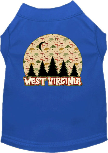 Pet Dog & Cat Screen Printed Shirt for Medium to Large Pets (Sizes 2XL-6XL), "West Virginia Under The Stars"