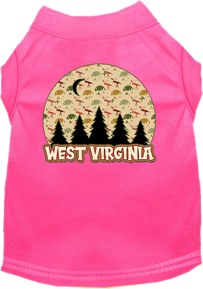 Pet Dog & Cat Screen Printed Shirt for Medium to Large Pets (Sizes 2XL-6XL), "West Virginia Under The Stars"