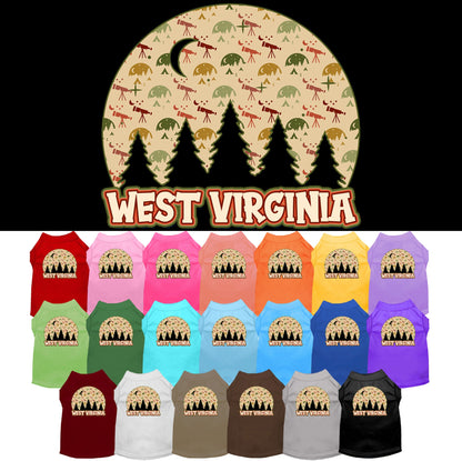 Pet Dog & Cat Screen Printed Shirt for Medium to Large Pets (Sizes 2XL-6XL), &quot;West Virginia Under The Stars&quot;