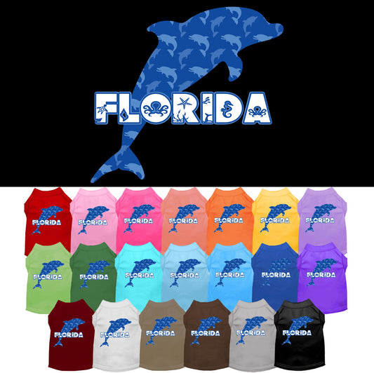 Pet Dog & Cat Screen Printed Shirt for Small to Medium Pets (Sizes XS-XL), &quot;Florida Blue Dolphins&quot;